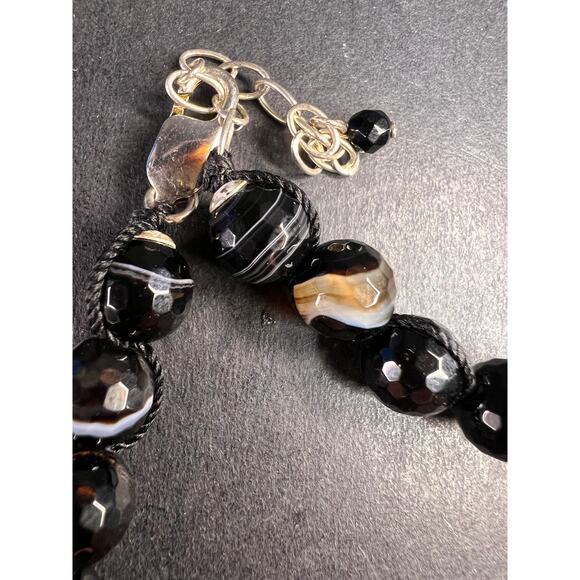 NEW Botswana agate necklace with sterling silver clasp - Picture 4 of 16